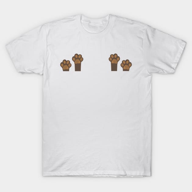 Brown paw print boobs T-Shirt by GULSENGUNEL